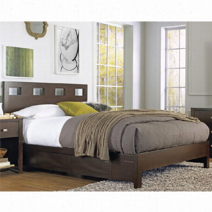 Modus Furniture Riva Platform Bed By The Side Of Drawers In Chocolate Brown-twin