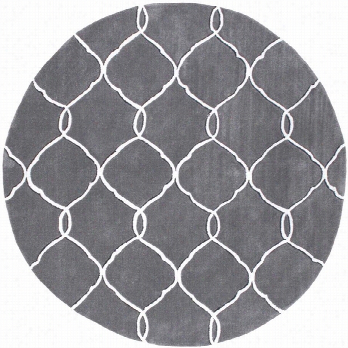 Nuloom 6' X 6' Hand Tyfted Linx Round Are A Rug In Slate