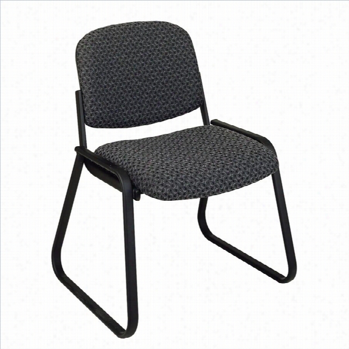 Office Star Deluxe Sled Base Armless Guest Chair In Charcoal Onyx