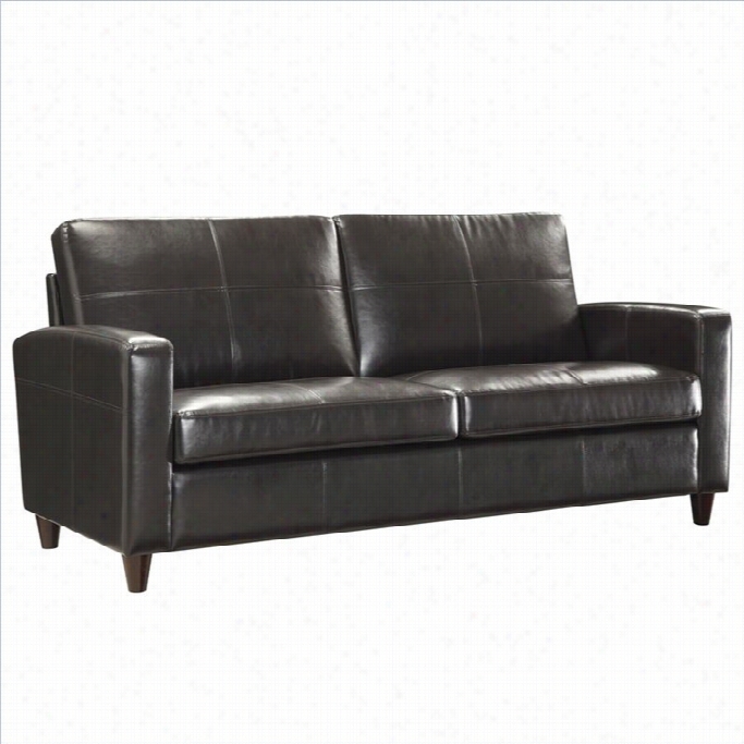 Office Star Eco Leather Couch In Espresso