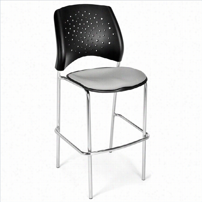 Ofm Star 31.25 Chrome Stool In Putty