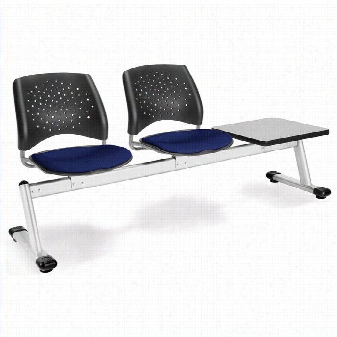 Ofm Star Beam Seating With 2 Seats And Table In Navy And Gray