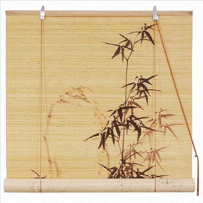 Oriental Furniture Bamboo Design Blinds In Beige And Tan-24 Inches