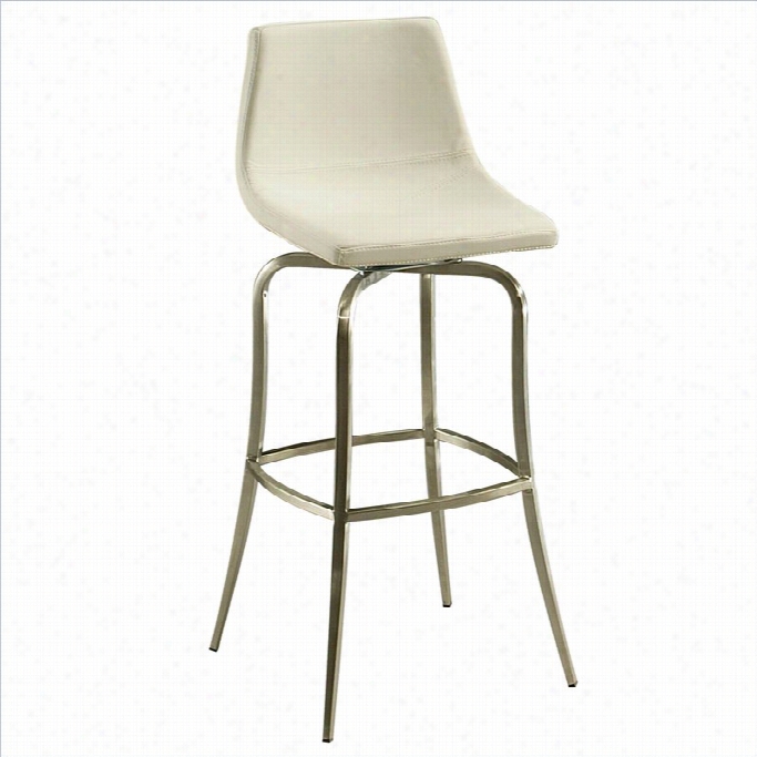 Pastel Furniture Diamond Pearl 30 Bbar Stool In Ivory