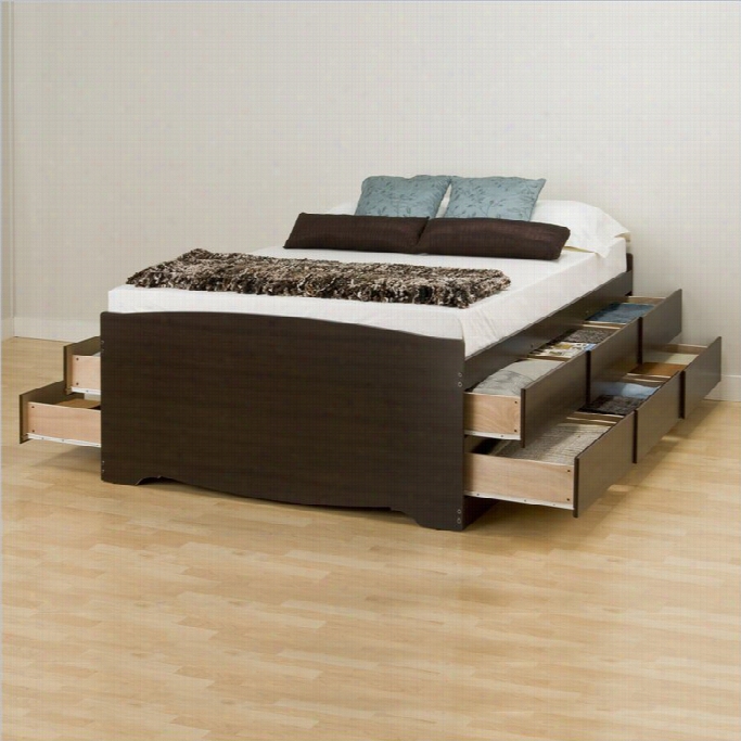 P Repac Manhattta Tall Double Platform Storage Bed In Espresso