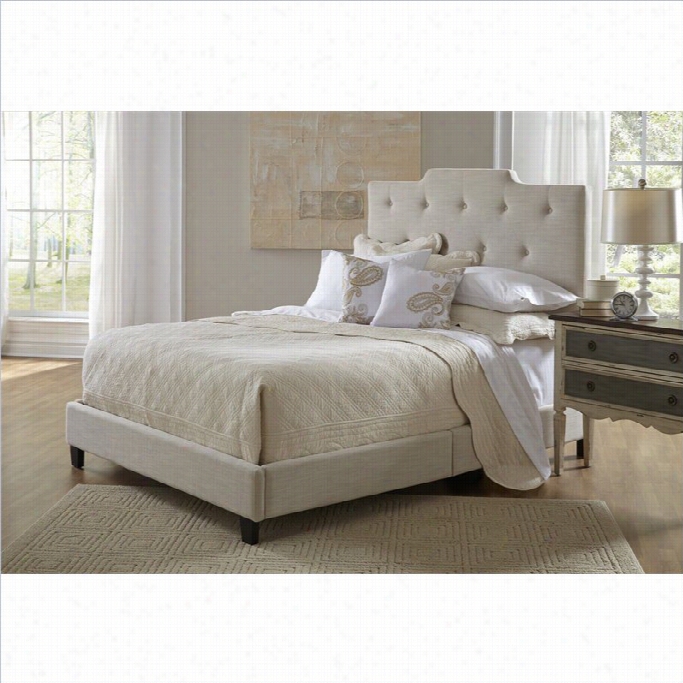 Pri All In One Fully Upholstered High Back Queen Bed In Stone