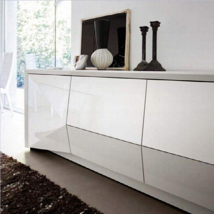 Rossetto Sapphire 74 Inch Wide 4 Drawrr Buffet In White