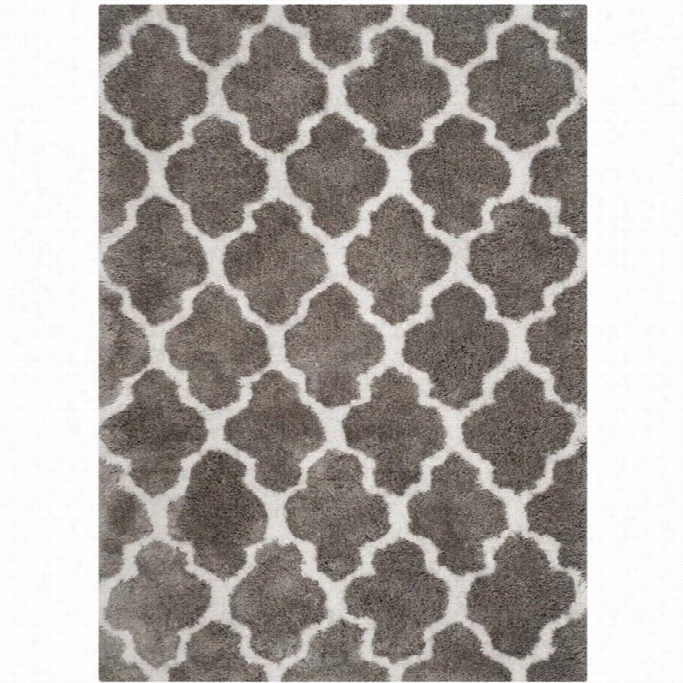 Safavi Eh Barcelona Shag Silver Shag  Rug -  6' X  9'