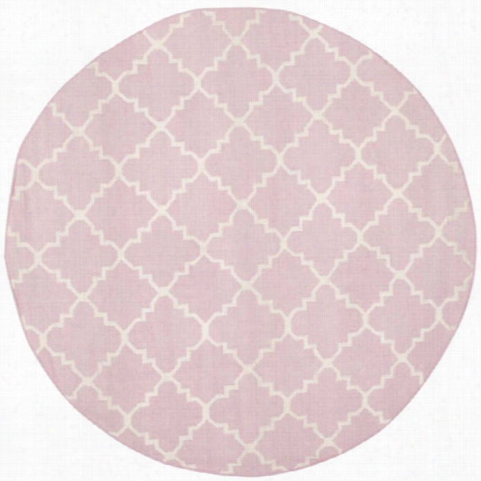 Safavieh Dhurries Pink Contemporary Rug - Round 6'