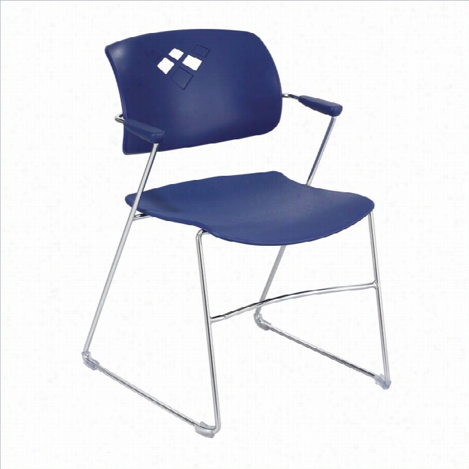 Safco Veer Stack Satcking Chair In Blue (set Of 4)