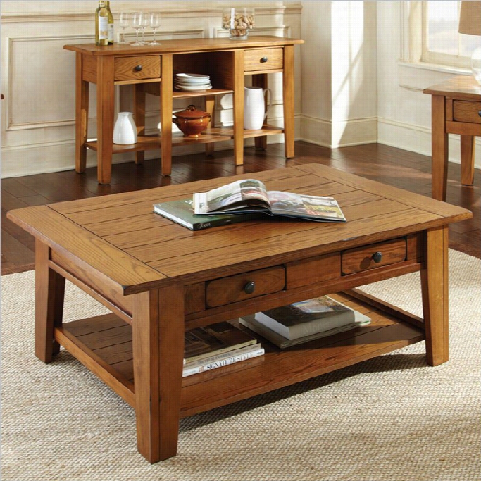 Steve Silver Company Liberty Cocktail Table In Oak Finish