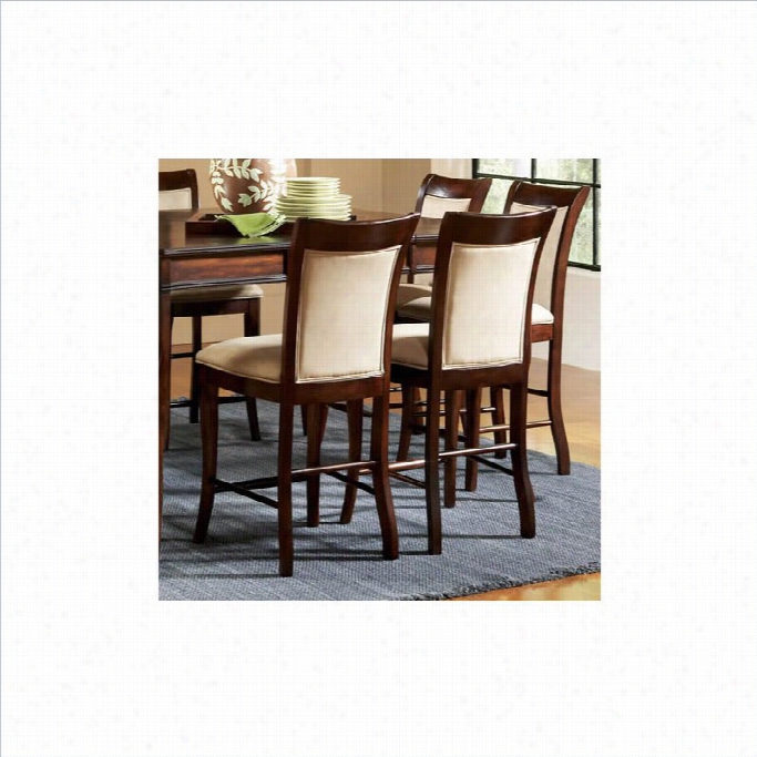 Steve Si Lver Company Marseille Cream Counter Height Dining Chair In Cherry