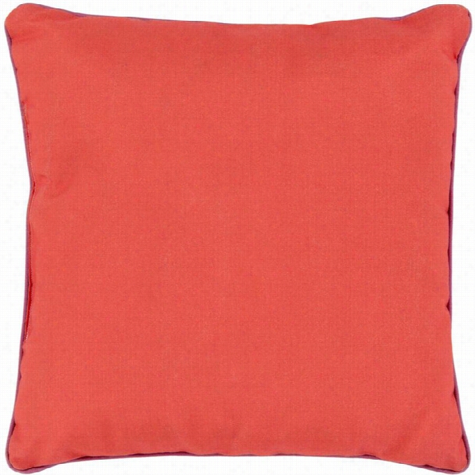 Surya Bahari Poly Occupy  16 Square Pillow In Red