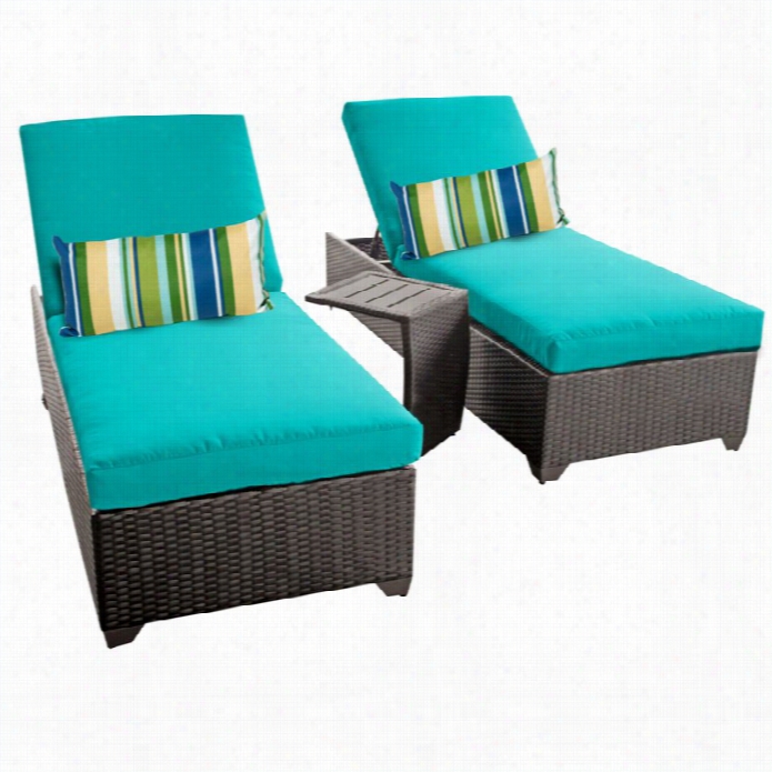 Tkc Classic 2 Wicker Patio Lounges With Side Table In Aruuba