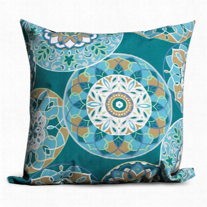 Tkc Outdoor Throw Pillows Square In Teal Sundial (set Of 2)