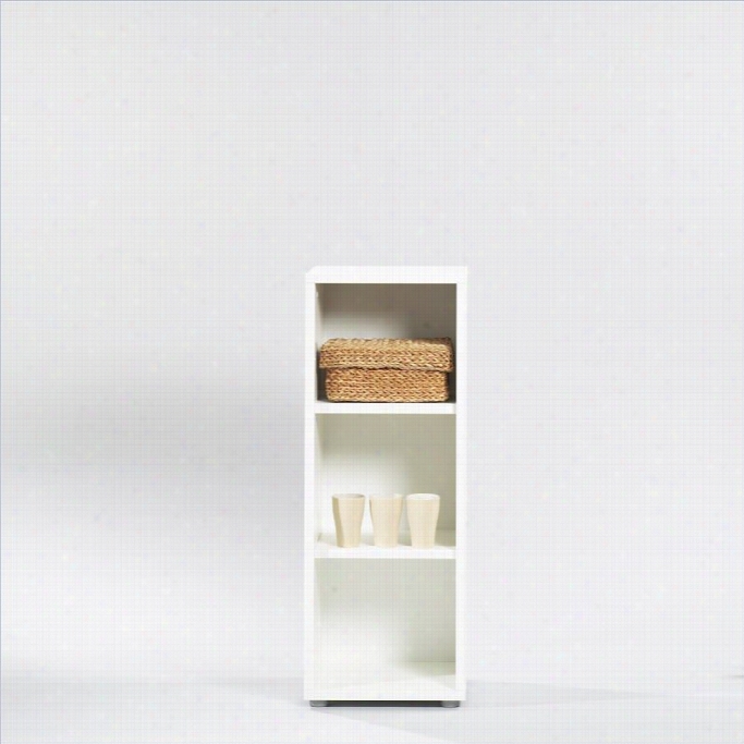 Tvilum Formation 45 Narrow Bookcase In White