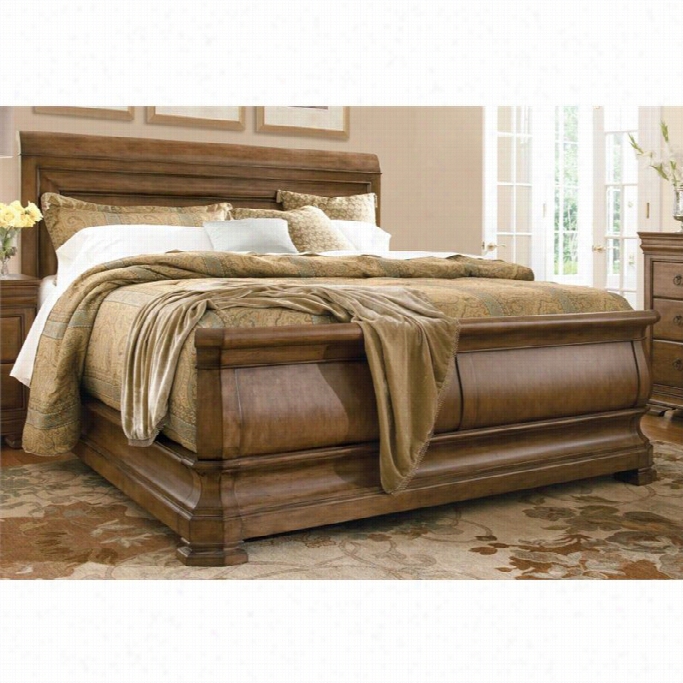 All Furniture Ne W Lou Sleigh Bed In Cognac-quene