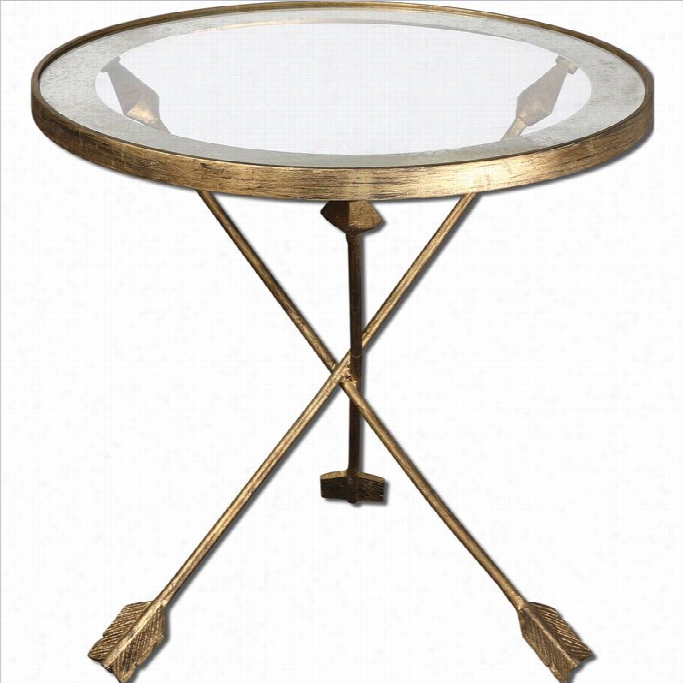 Uttermost Aeo Lass Top Accemt Table In Antiqued Gold