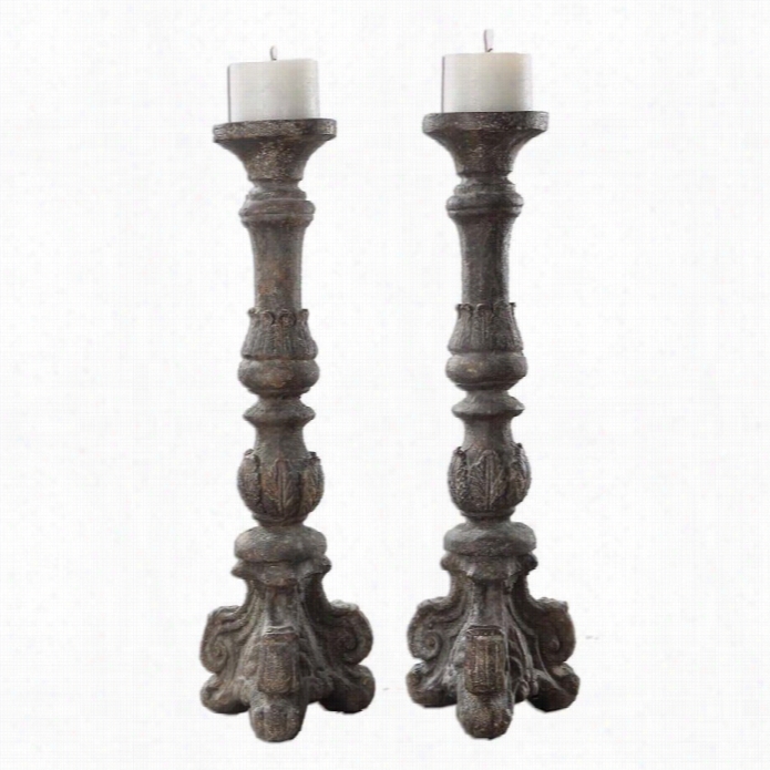 Uttermost Bogdan Antique Candleholders (set Of 2)