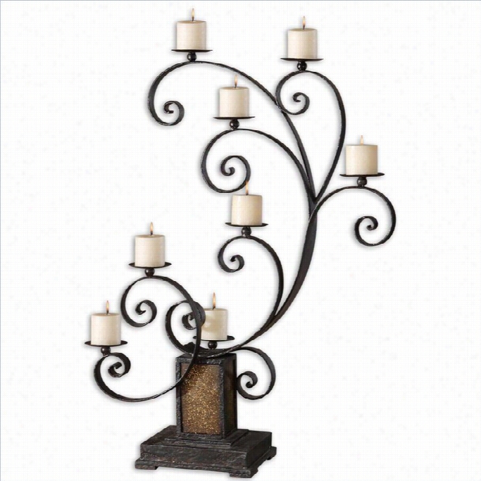 Uttermost Kara Metal Candelabra In Aged Black