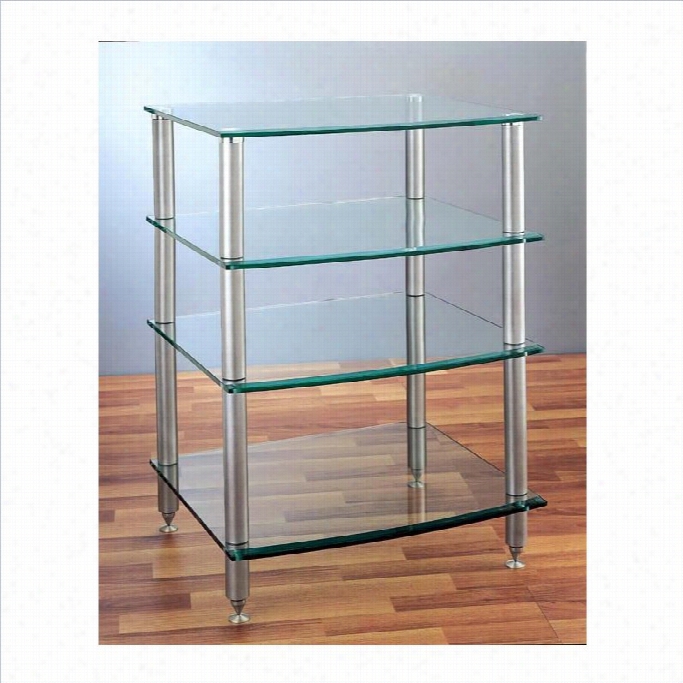 Vti Agr-404 4 Shelf Silver Glass Aduio Rack-silver