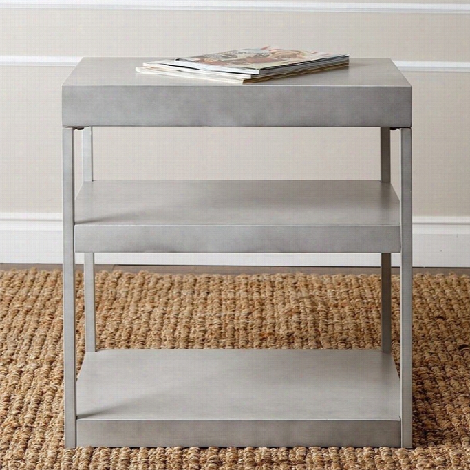Abbyson Living Middlebury 3 Shelf Metal Console Table In Grey