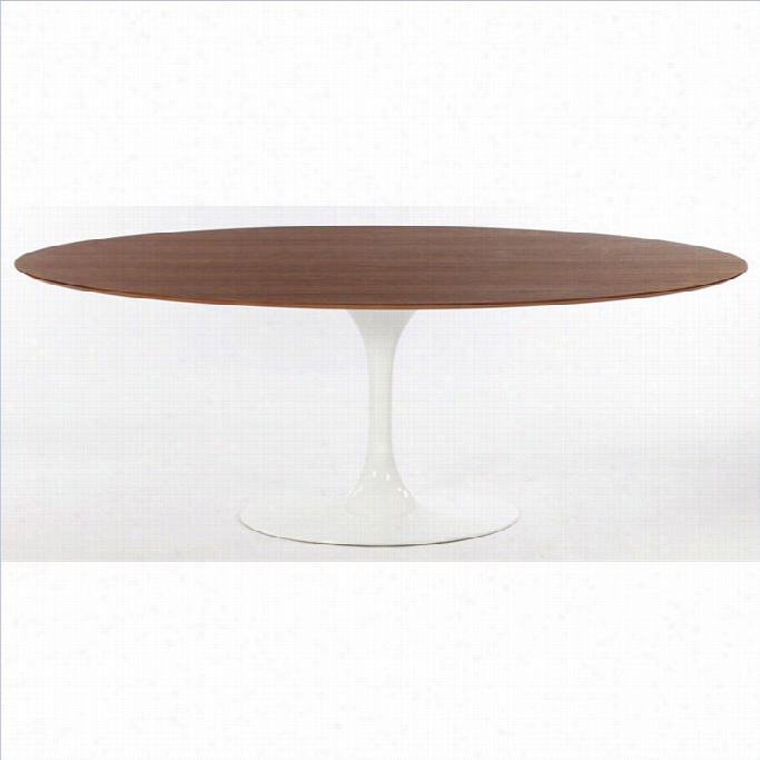 Aeon Furniture Catalan Oval Dinn Table In Walnut And Gloss White