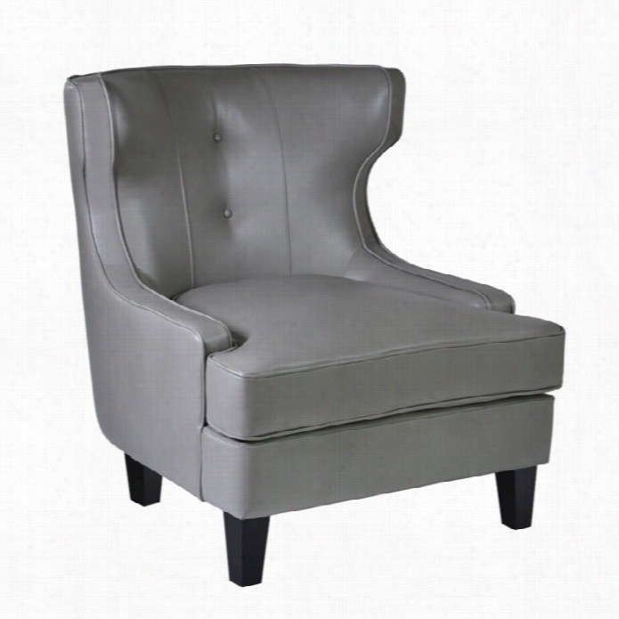 Armen Living Skyline Bojded Leather Chair In Smoke