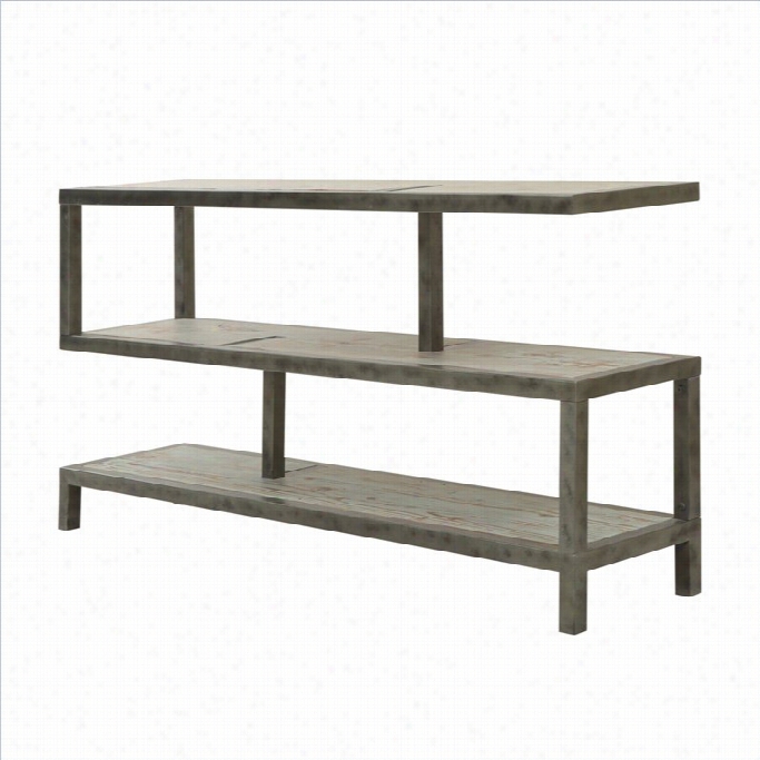 Armen Living Solid Wood And Iron Maxton Solace Table In Natural