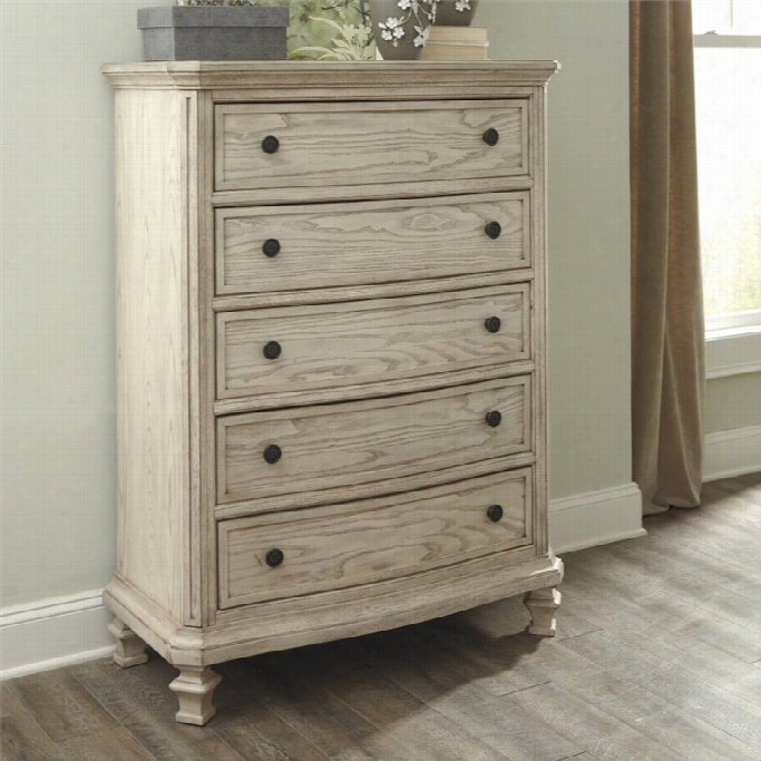 Ashley Demaros 5 Drawer Wood Chest In Parchment