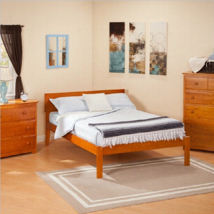 Atlantic Furniture Orlando Bed With Open Foot Rail In Caramep Latte-tiwn
