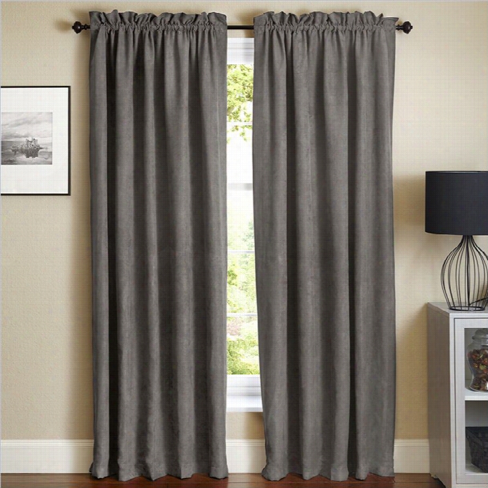 Blazing Needles 84 Inch Blackotu Curtain Panels In Steel Gray (set Of 2)