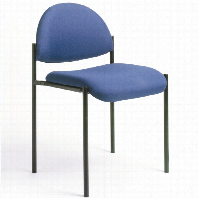 Boss Ofice Contemporary Armless Fabc Stacking Chair In Blue