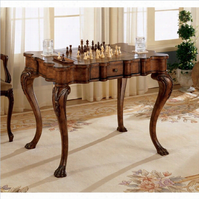 Btuler Specialty Heritage Wood Game Table In Burnt Wine Finish