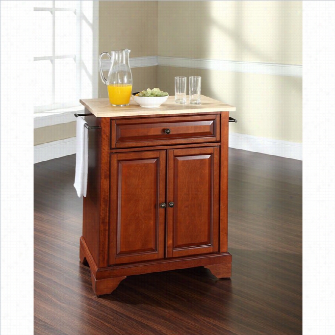 Crosley Furniture  Lafayette Natura L Wood Top Kitchen Island In Cherry