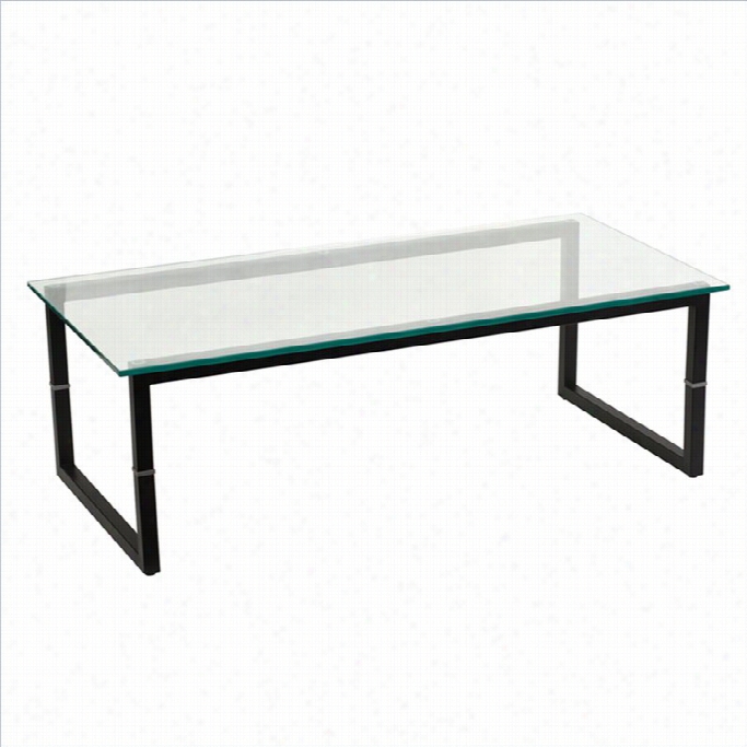 Flash Furniture Gglass Coffee Table In Black