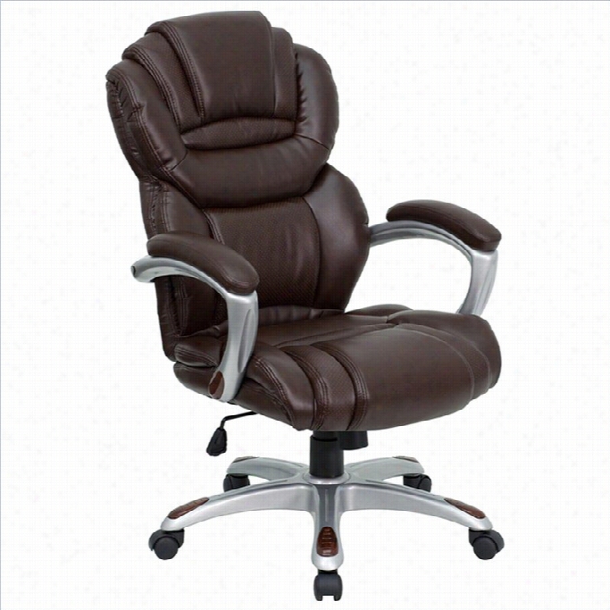 Fkash Furniture High Back Office Chair In Brown