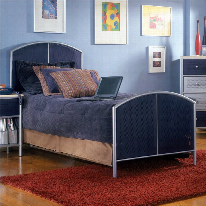 Hilllsdale Universal Yo Uth Twin Metal Panel Bed In Ships And Silverr Finish