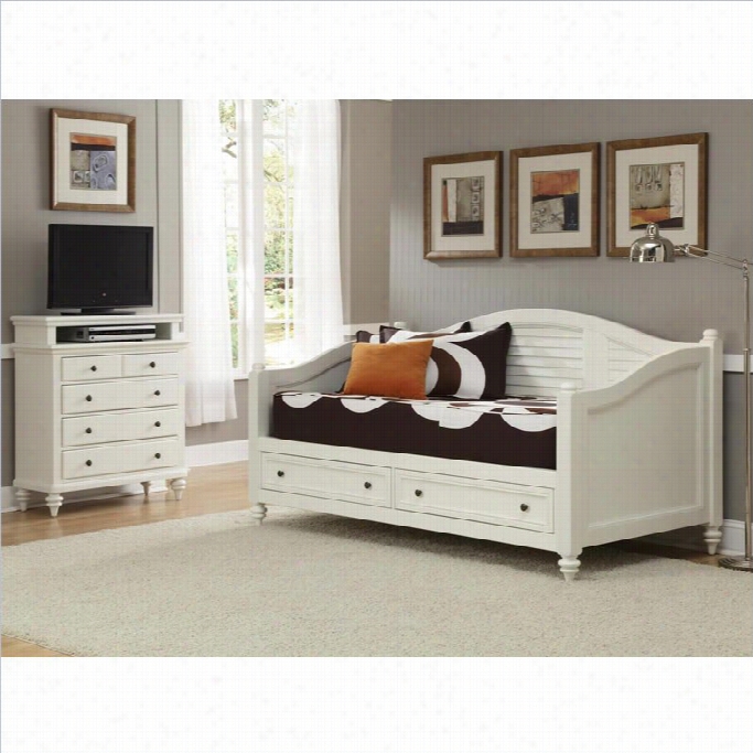 Home Styles Bermuda Wood Daybed And Tv Medi Achest Stud In White