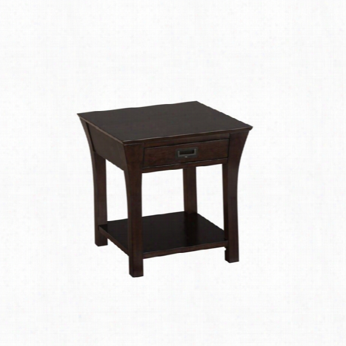 Jofran Artisan End Table In Rich Dark Wood