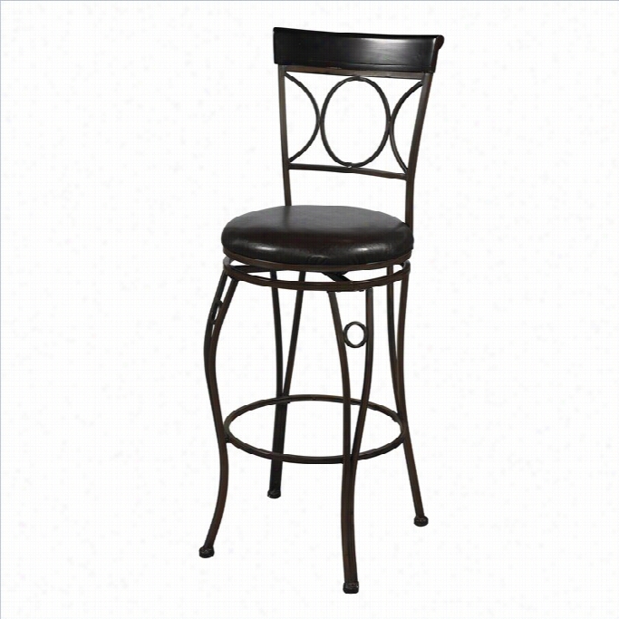 Linon Circles 30 Bar Stool In Brown