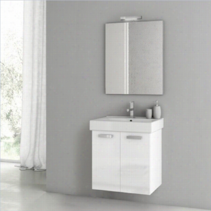 Nameek's Acfc Ubical 22 Wall Mouted Bathroom Vanity Set In Glossy White