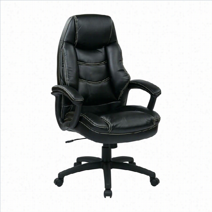 Office Star Fl Esries Executive Faux Leeather Office Chair In Black