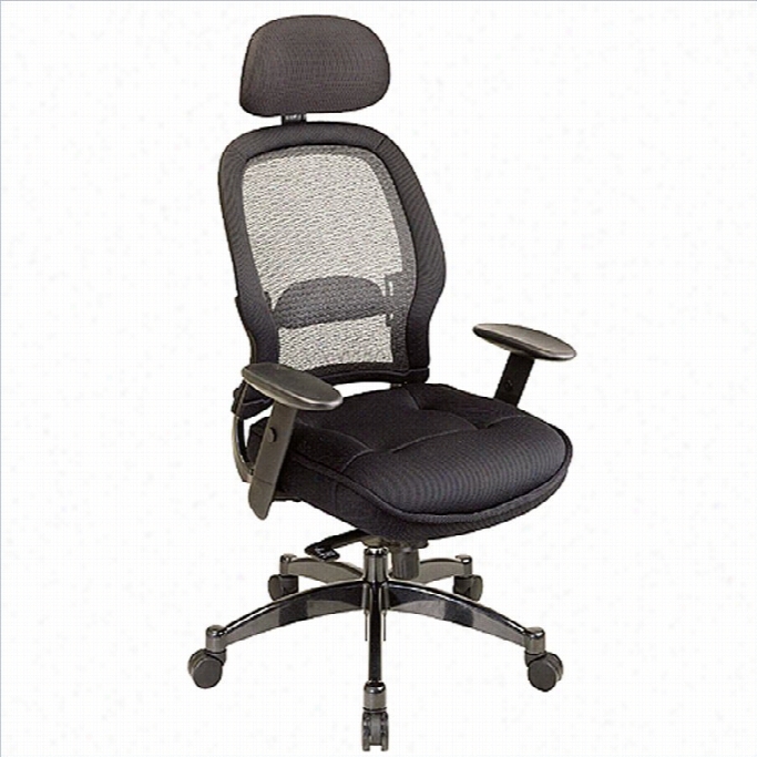 Office Star Space Collection: Deluxe Matrex Back Executive Office Chair Wit H Mesh Seat In Black