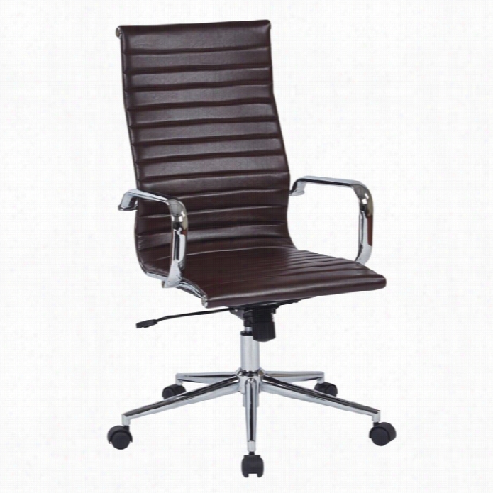 Work Star Work Smart Hi Back Faux Leather Office Chair In Chocolate