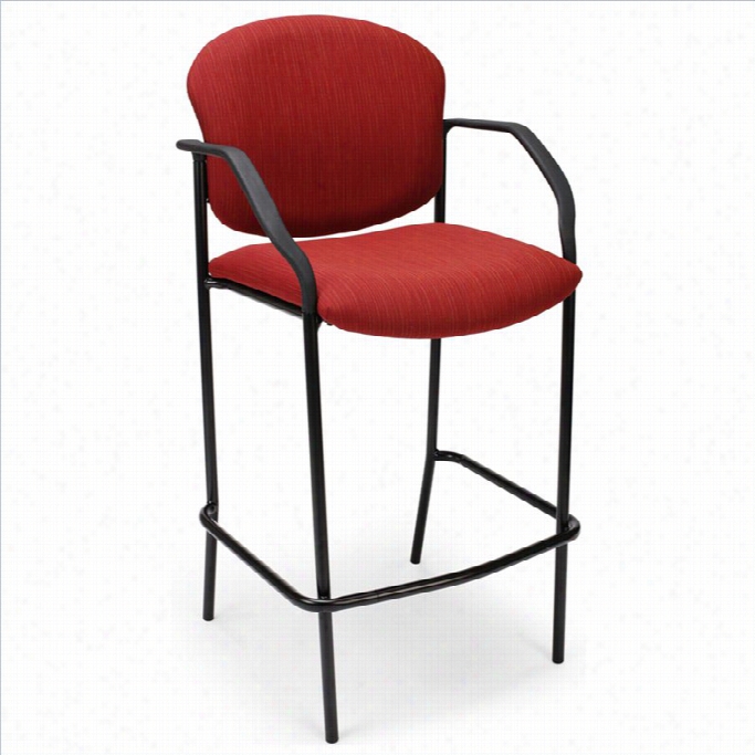 Ofm 30.5 Cafe Stool With Arms In Cranberry