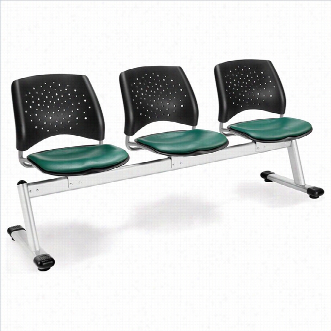 Ofm Star 3 Beam Seatign With Vinyl Seats Inn Teal