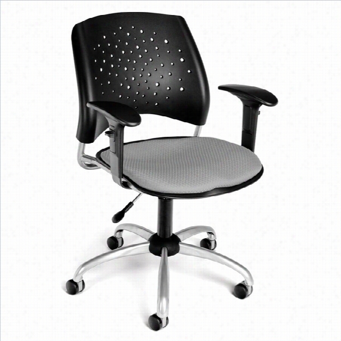 Ofm Fate Swivel Office Chair With Arms In Putty