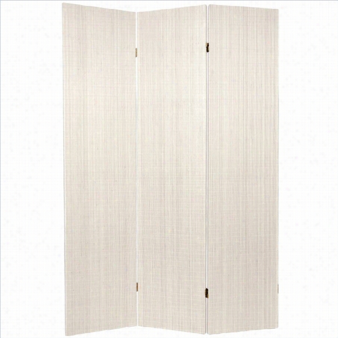Oriental Framless Room Divider With 3 Panel In White
