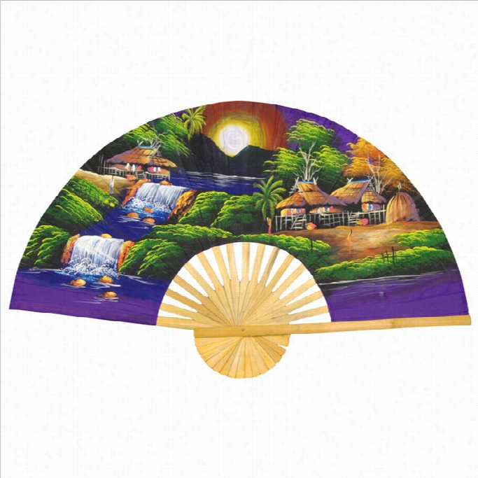 Oriental Furniture Purple Satellite Wall Fan Decor In Multicolor-width 40